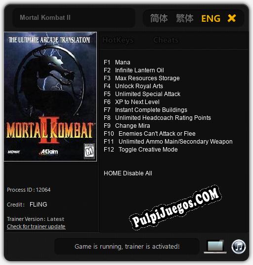 Entrenador liberado a Mortal Kombat II [v1.0.6]