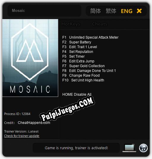 Mosaic: Cheats, Trainer +10 [CheatHappens.com]