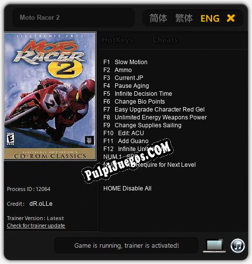 Moto Racer 2: Cheats, Trainer +14 [dR.oLLe]
