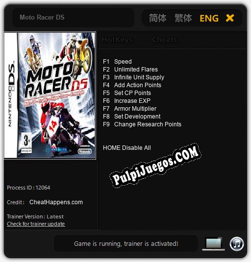 Moto Racer DS: Trainer +9 [v1.8]