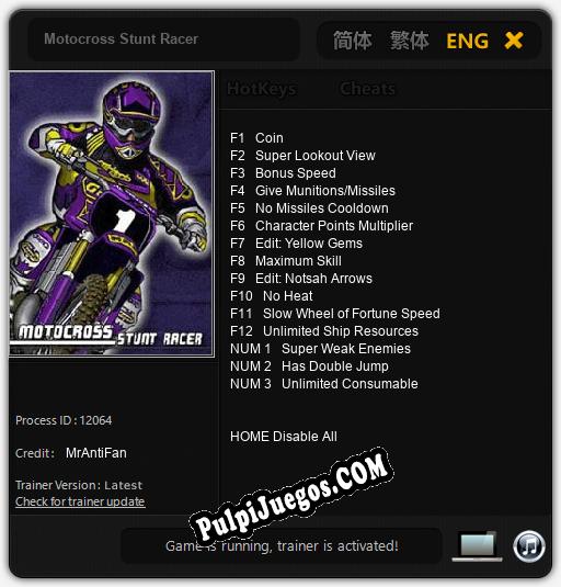 Entrenador liberado a Motocross Stunt Racer [v1.0.2]