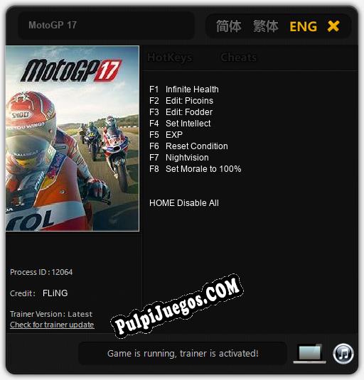 MotoGP 17: Trainer +8 [v1.7]