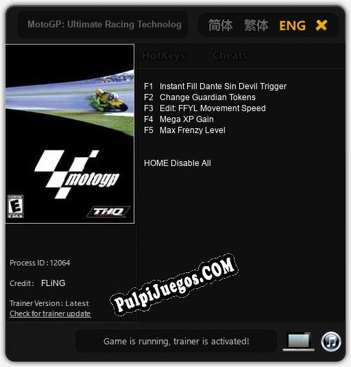 MotoGP: Ultimate Racing Technology: Trainer +5 [v1.1]