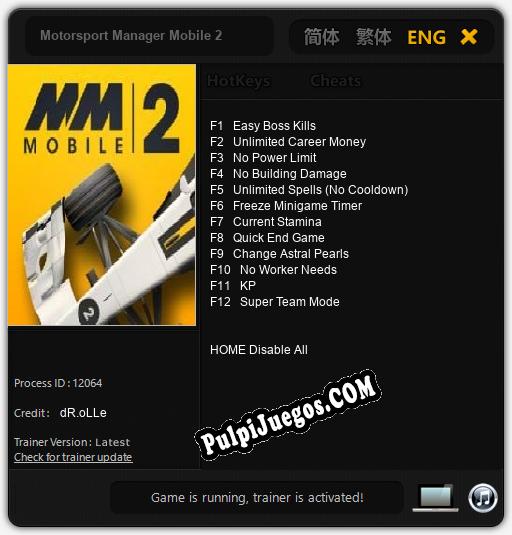 Motorsport Manager Mobile 2: Cheats, Trainer +12 [dR.oLLe]