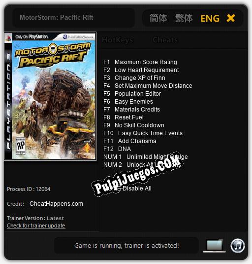 Entrenador liberado a MotorStorm: Pacific Rift [v1.0.5]