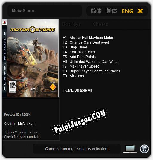 MotorStorm: Trainer +9 [v1.5]