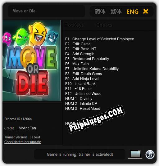 Move or Die: Cheats, Trainer +15 [MrAntiFan]