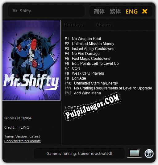 Mr. Shifty: Trainer +12 [v1.4]