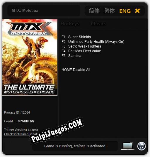 Entrenador liberado a MTX: Mototrax [v1.0.7]