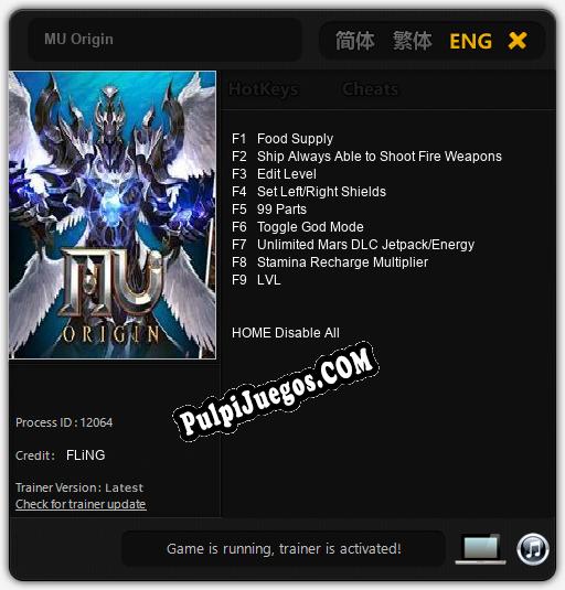 Entrenador liberado a MU Origin [v1.0.9]