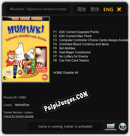 Muminki: Tajemnica niewidocznego dziecka: Cheats, Trainer +8 [MrAntiFan]