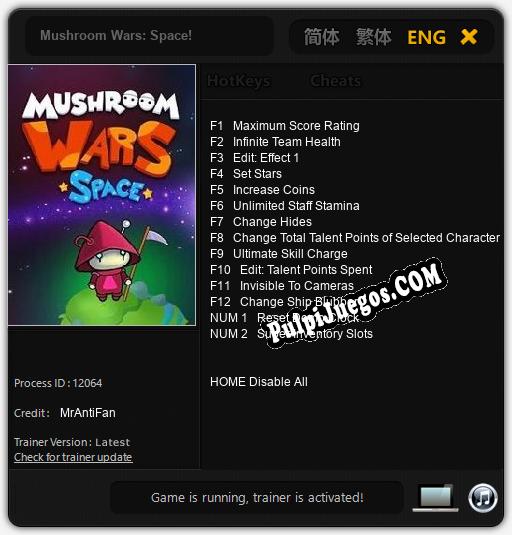 Mushroom Wars: Space!: Cheats, Trainer +14 [MrAntiFan]