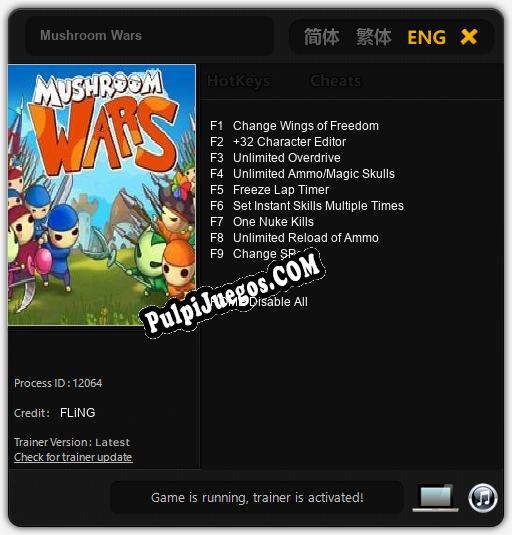 Entrenador liberado a Mushroom Wars [v1.0.7]