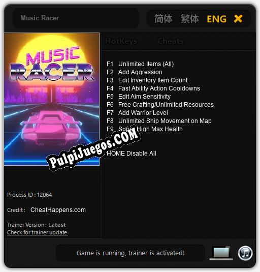 Music Racer: Cheats, Trainer +9 [CheatHappens.com]