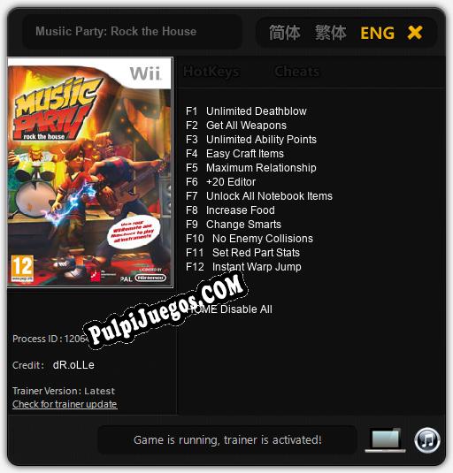 Musiic Party: Rock the House: Trainer +12 [v1.8]