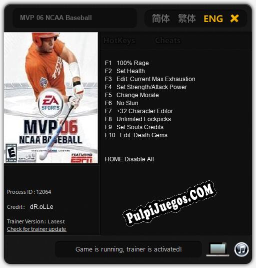 Entrenador liberado a MVP 06 NCAA Baseball [v1.0.2]