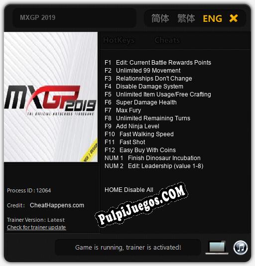 MXGP 2019: Cheats, Trainer +14 [CheatHappens.com]