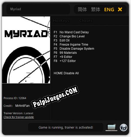 Myriad: Treinador (V1.0.9)