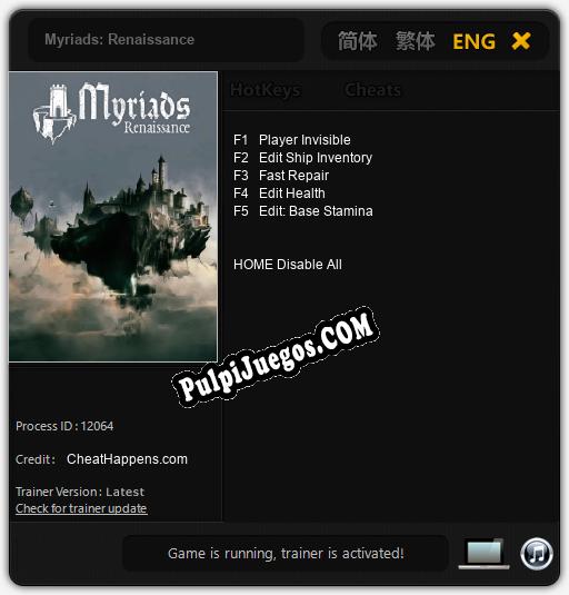 Myriads: Renaissance: Trainer +5 [v1.4]