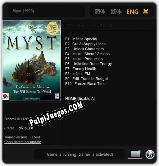 Myst (1995): Trainer +10 [v1.3]