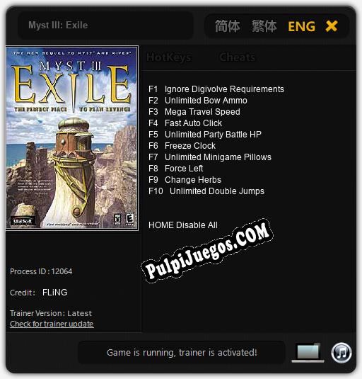 Entrenador liberado a Myst III: Exile [v1.0.6]