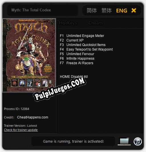 Myth: The Total Codex: Cheats, Trainer +7 [CheatHappens.com]