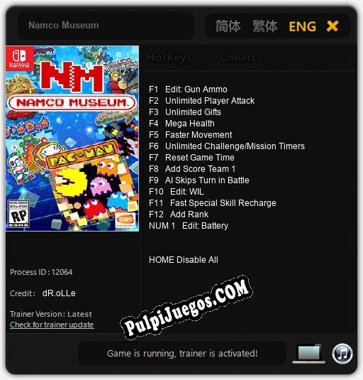 Entrenador liberado a Namco Museum [v1.0.4]