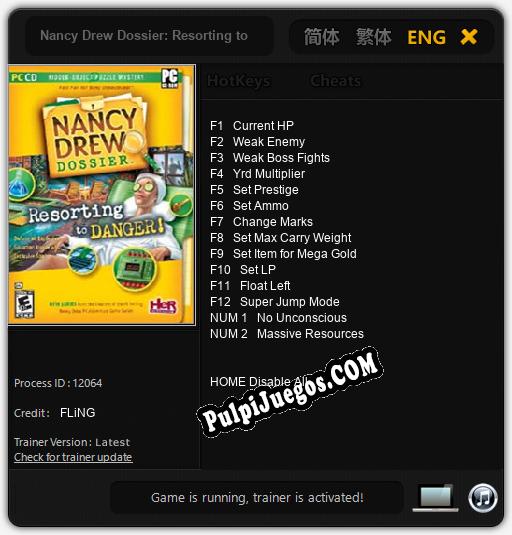 Entrenador liberado a Nancy Drew Dossier: Resorting to Danger [v1.0.2]