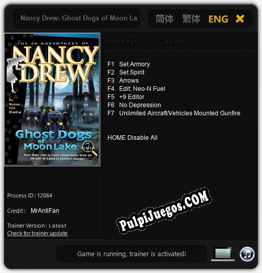 Entrenador liberado a Nancy Drew: Ghost Dogs of Moon Lake [v1.0.9]