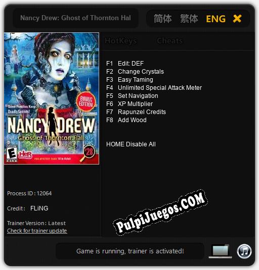 Nancy Drew: Ghost of Thornton Hall: Trainer +8 [v1.5]