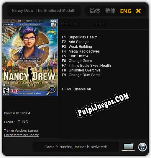 Nancy Drew: The Shattered Medallion: Cheats, Trainer +9 [FLiNG]