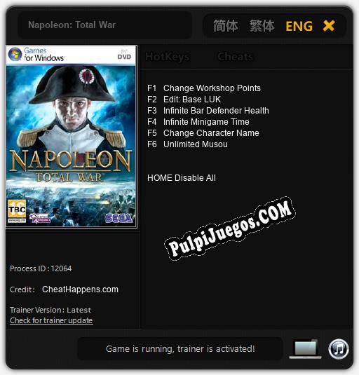 Napoleon: Total War: Cheats, Trainer +6 [CheatHappens.com]