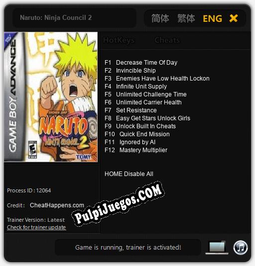 Naruto: Ninja Council 2: Trainer +12 [v1.1]