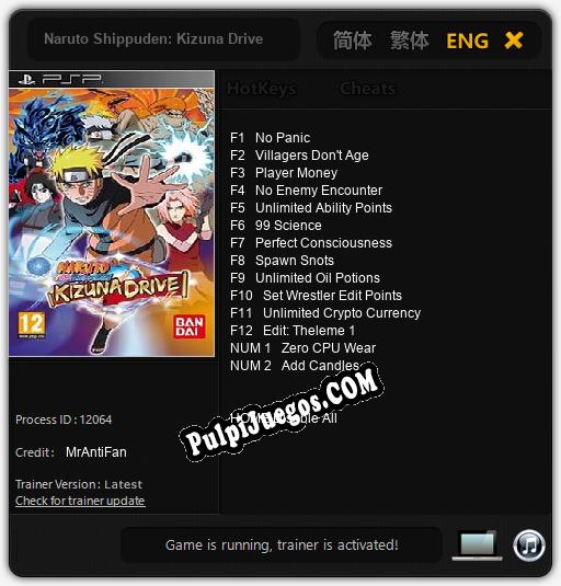 Entrenador liberado a Naruto Shippuden: Kizuna Drive [v1.0.7]