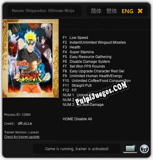 Naruto Shippuden: Ultimate Ninja Storm 3 Full Burst: Cheats, Trainer +15 [dR.oLLe]