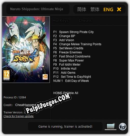 Naruto Shippuden: Ultimate Ninja Storm 4: Treinador (V1.0.64)