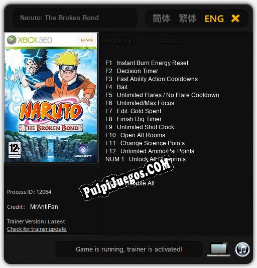 Naruto: The Broken Bond: Cheats, Trainer +13 [MrAntiFan]