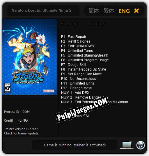 Naruto x Boruto: Ultimate Ninja Storm Connections: Cheats, Trainer +15 [FLiNG]