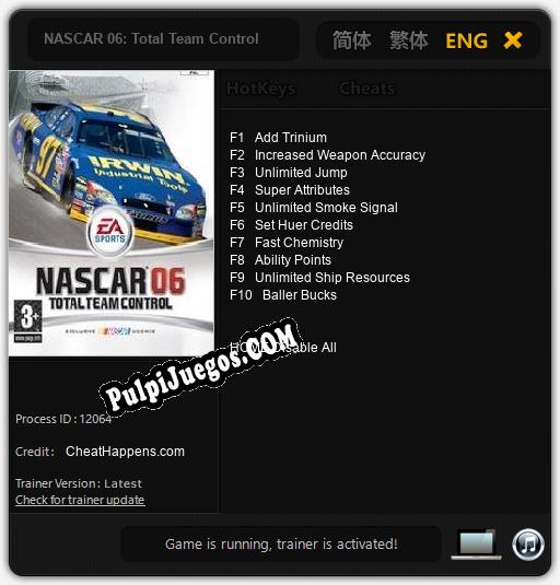 NASCAR 06: Total Team Control: Treinador (V1.0.95)