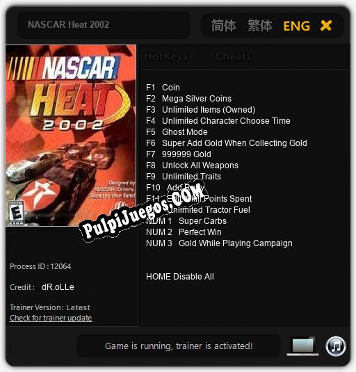 Entrenador liberado a NASCAR Heat 2002 [v1.0.5]