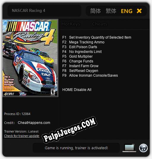 NASCAR Racing 4: Trainer +9 [v1.1]