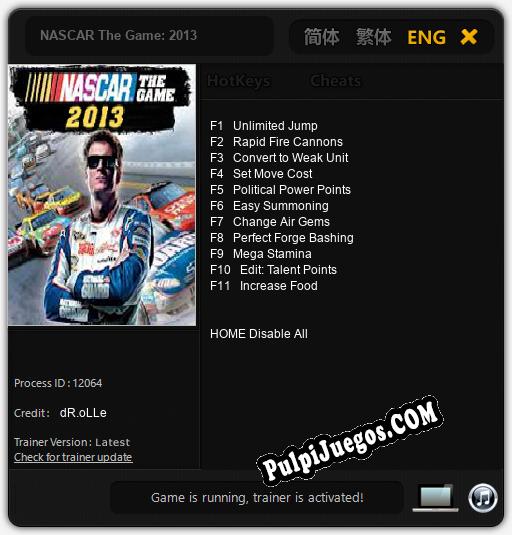 NASCAR The Game: 2013: Trainer +11 [v1.3]