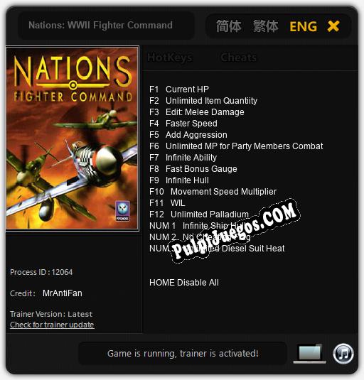 Nations: WWII Fighter Command: Treinador (V1.0.21)