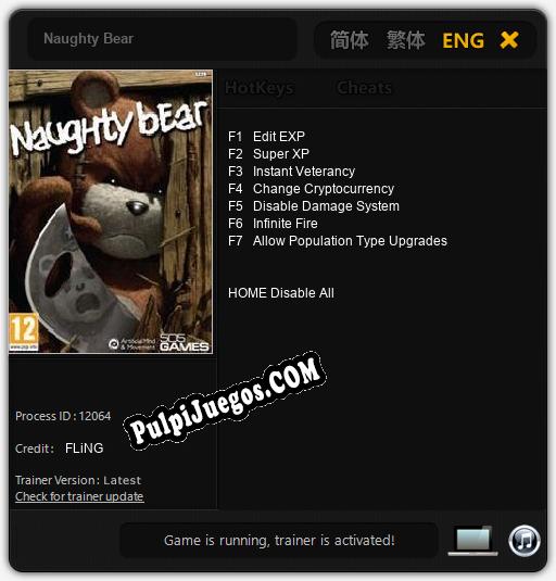 Naughty Bear: Cheats, Trainer +7 [FLiNG]