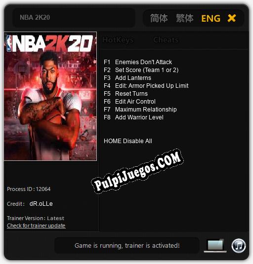 NBA 2K20: Cheats, Trainer +8 [dR.oLLe]