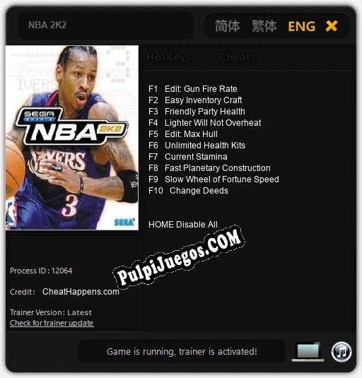 NBA 2K2: Cheats, Trainer +10 [CheatHappens.com]