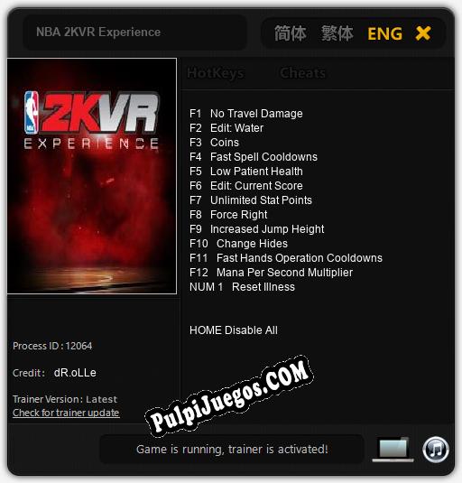 NBA 2KVR Experience: Cheats, Trainer +13 [dR.oLLe]