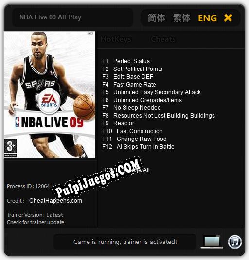 Entrenador liberado a NBA Live 09 All-Play [v1.0.9]