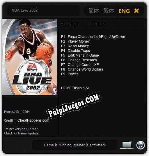 NBA Live 2002: Trainer +9 [v1.1]