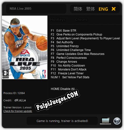 NBA Live 2005: Cheats, Trainer +13 [dR.oLLe]